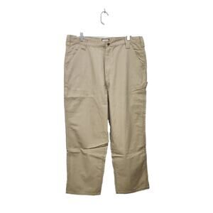 Workwear Pants Mens 38×30 Khaki Tan Dungaree Carpenter Cotton Canvas